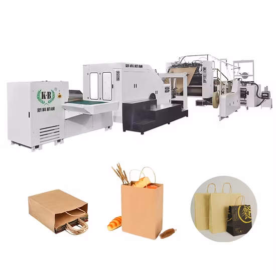 Fully Automatic Square Bottom Paper Bag Making Machine with Twisted Handle Inline